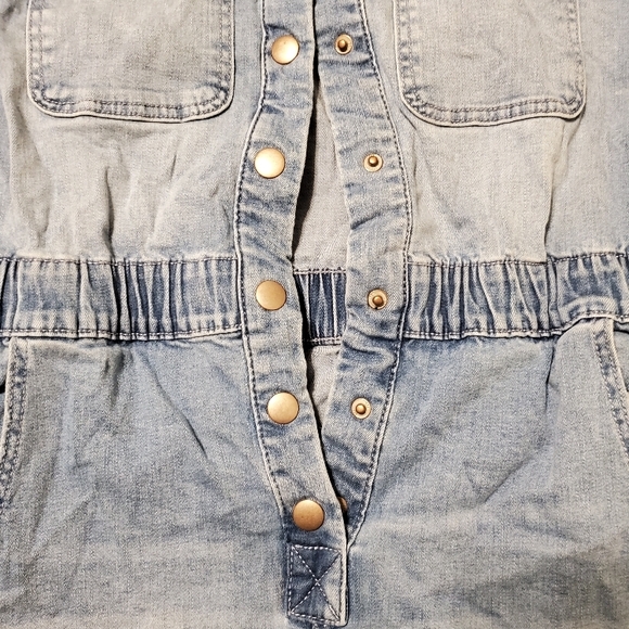 ✨ Celebrity Pink Denim Romper Medium (7-9) Juniors Cute Casual 👖☀️ - Picture 6 of 12